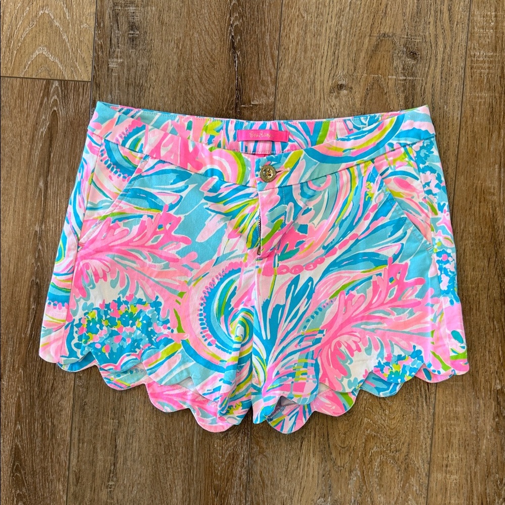 Lilly Pulitzer Pink and Blue Patterned Women Shorts